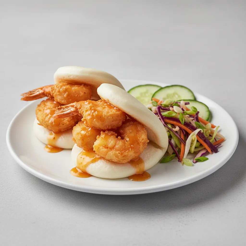 Bao Bun — Crispy Tempura Shrimp / Orange Ginger Bao Bun — Crispy Tempura Shrimp / Orange Ginger