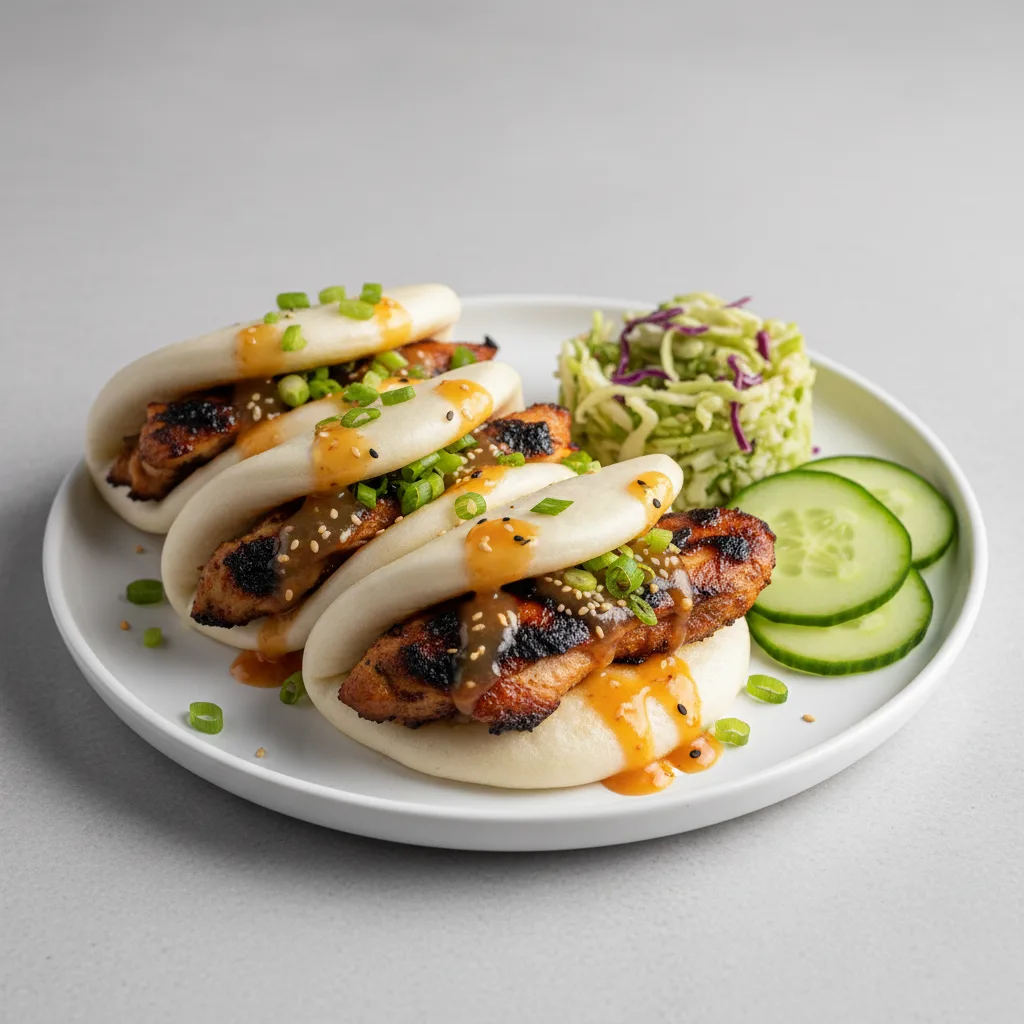Bao Bun — Fire Braised Grilled Chicken With Orange Ginger Bao Bun — Fire Braised Grilled Chicken With Orange Ginger