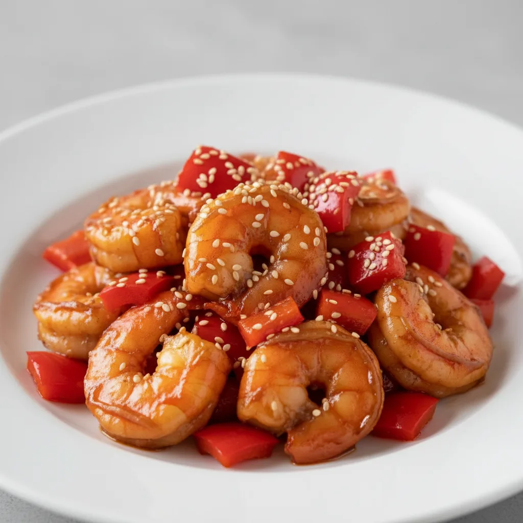 Stir-Fried Shrimp with Red Peppers Stir-Fried Shrimp with Red Peppers