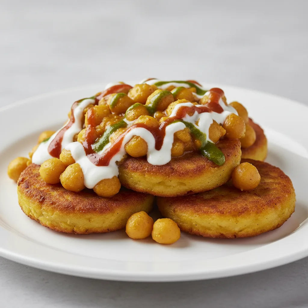 Aloo Tikki With Chickpeas Aloo Tikki With Chickpeas