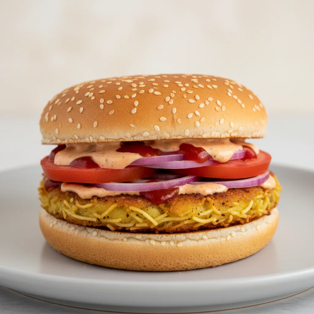 Noodle Tikki Veggie Burger Noodle Tikki Veggie Burger