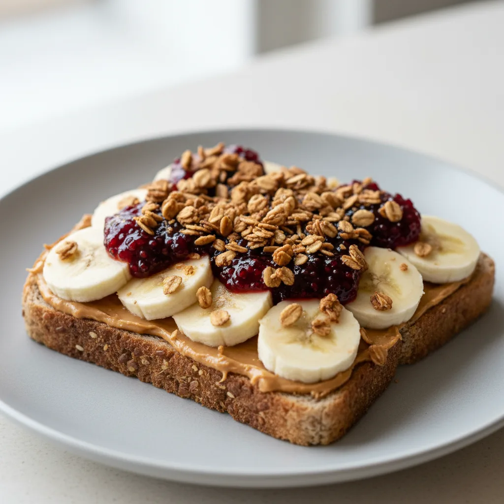 PB and Chia Jam Toast PB and Chia Jam Toast