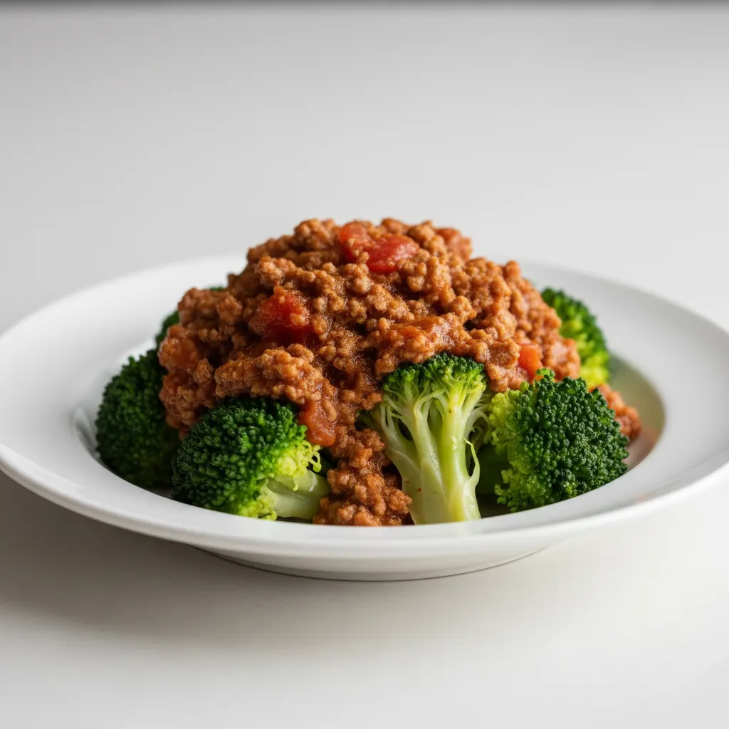 Broccoli with Meat Sauce Broccoli with Meat Sauce