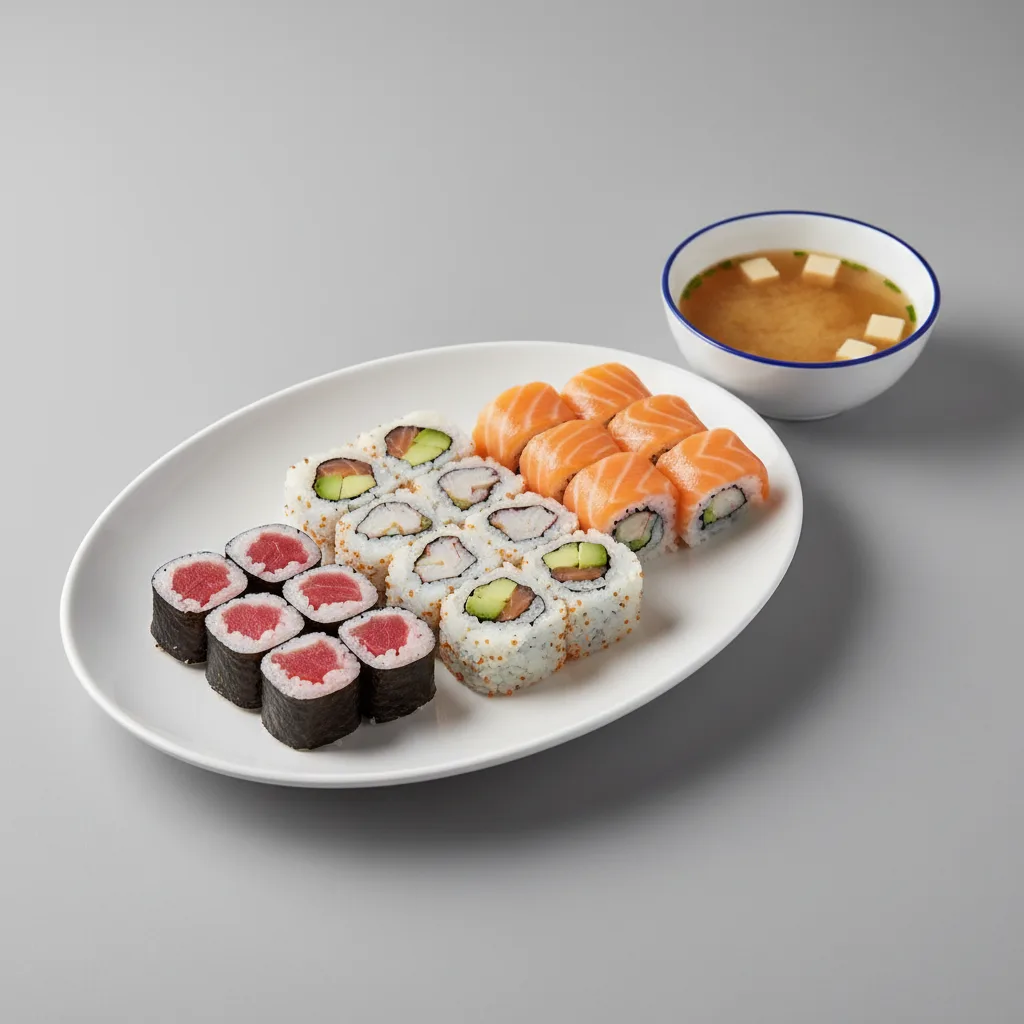 Tuna, Salmon and California Maki Combo Tuna, Salmon and California Maki Combo