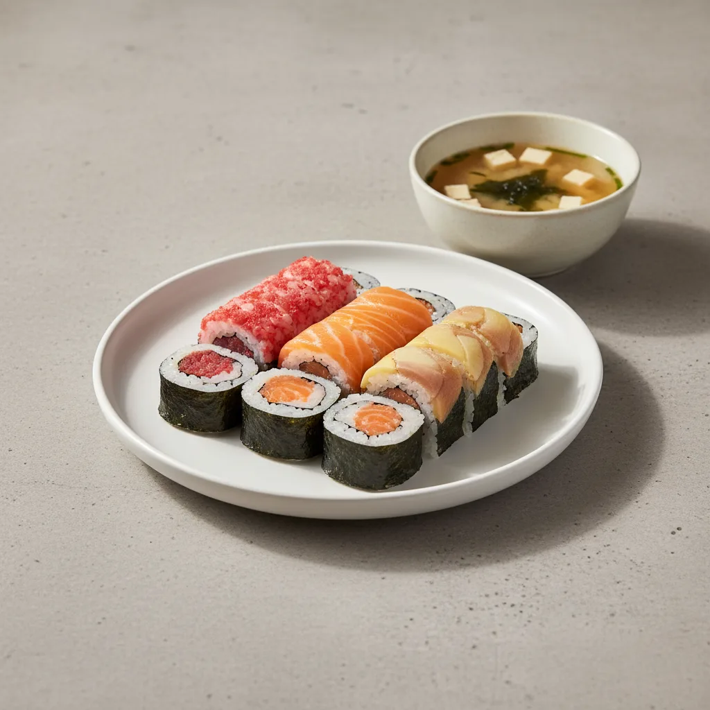 Spicy Tuna, Spicy Salmon and Spicy Yellowtail Maki Combo Spicy Tuna, Spicy Salmon and Spicy Yellowtail Maki Combo