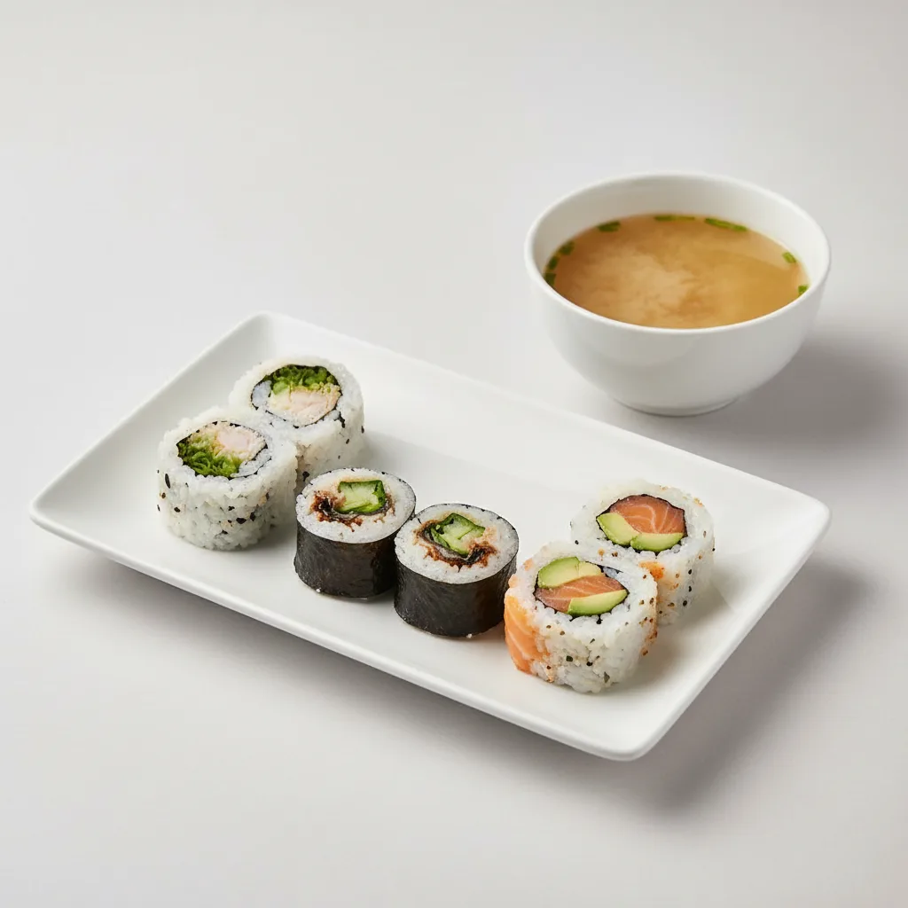 Yellowtail Scallion, Eel Cucumber and Salmon Avocado Maki Combo Yellowtail Scallion, Eel Cucumber and Salmon Avocado Maki Combo