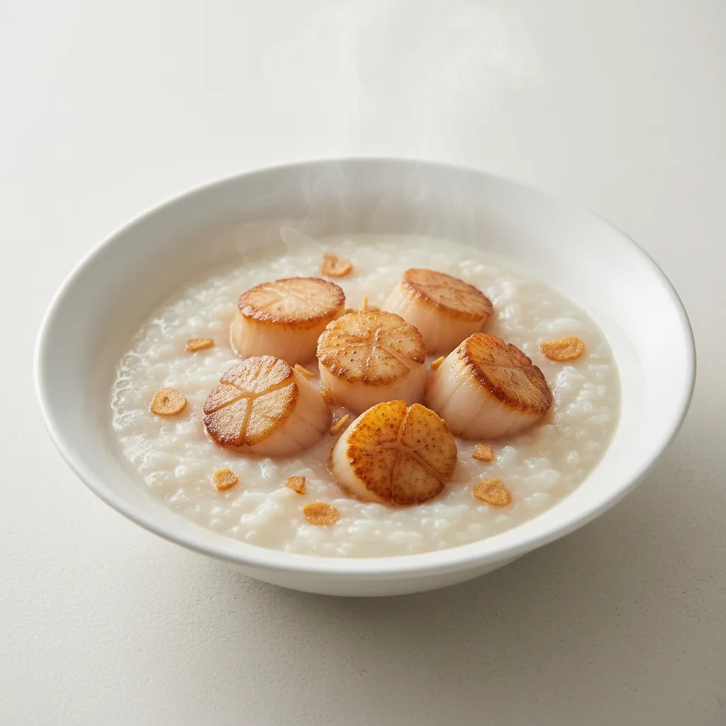 Congee Garlic Japanese Scallops Congee Garlic Japanese Scallops