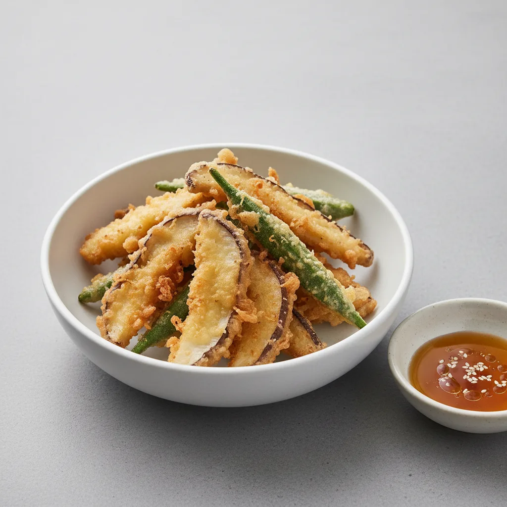 Portabella and Okra Tempura and Ponzu Portabella and Okra Tempura and Ponzu