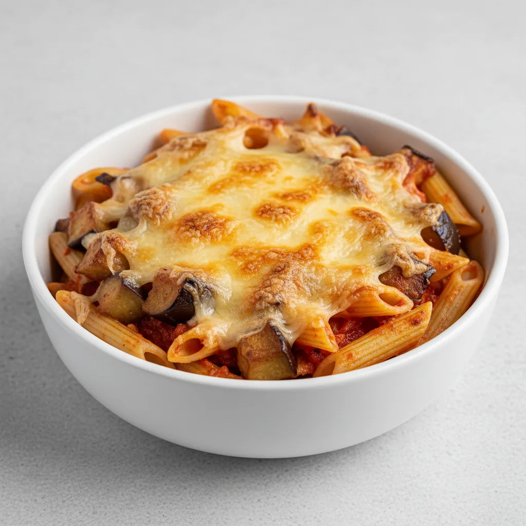 Baked Penne Parmigiana with Eggplant Baked Penne Parmigiana with Eggplant