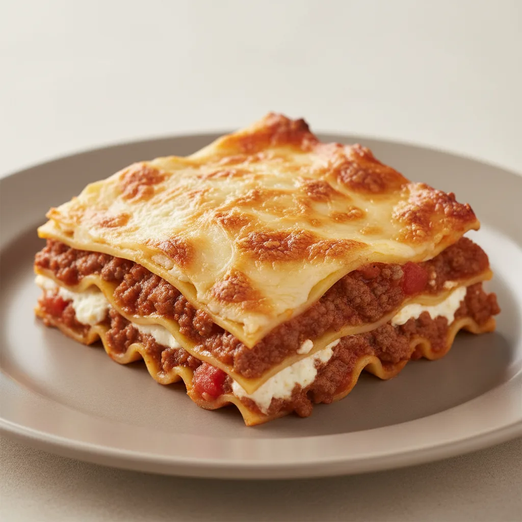 Four Cheese Lasagna with Meat Sauce Four Cheese Lasagna with Meat Sauce