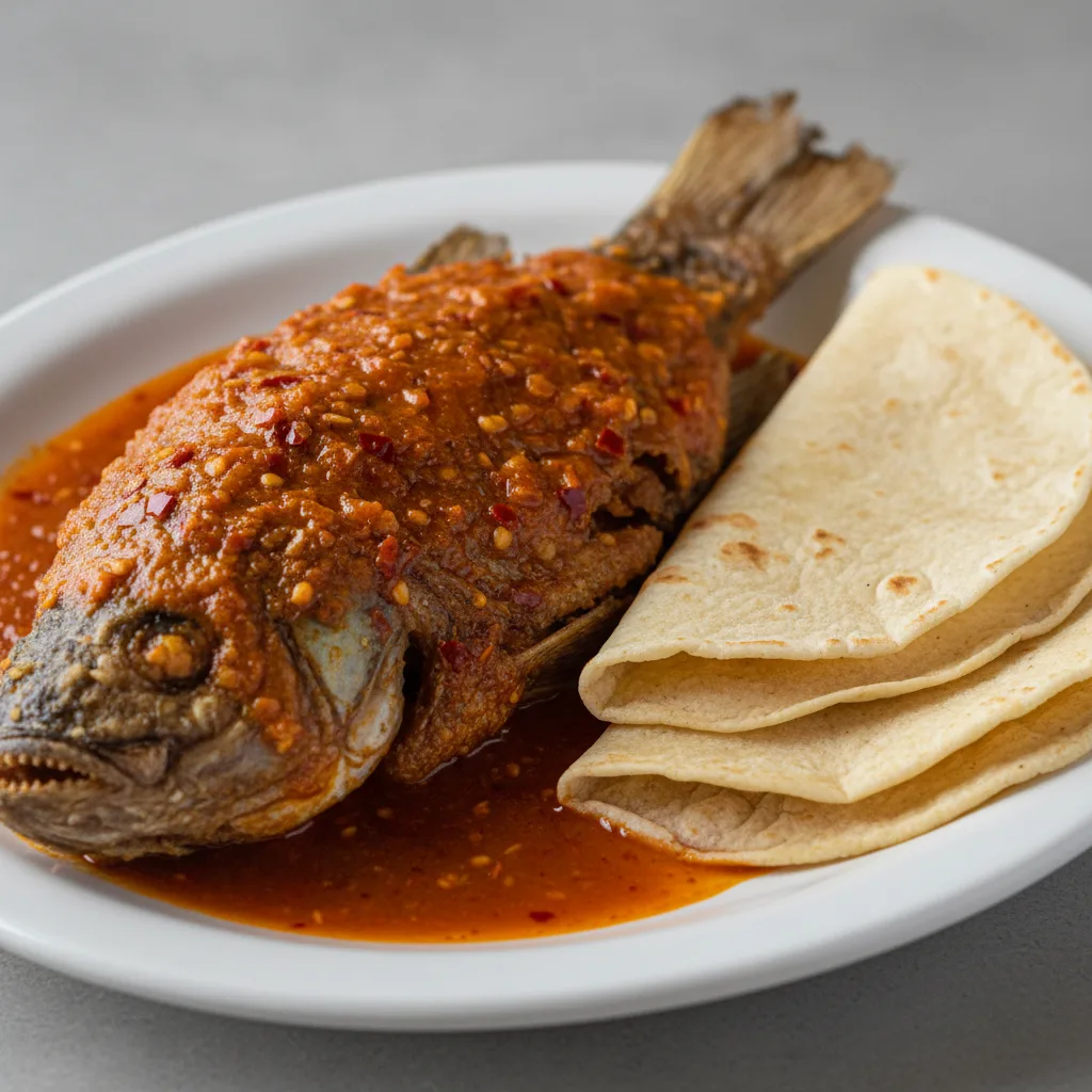 Mojarra a la Diabla with Flour Tortillas