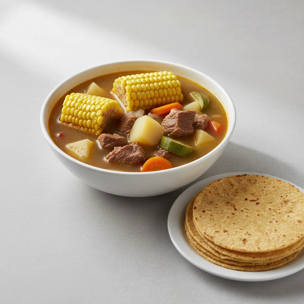 Caldo de Res with Corn Tortillas