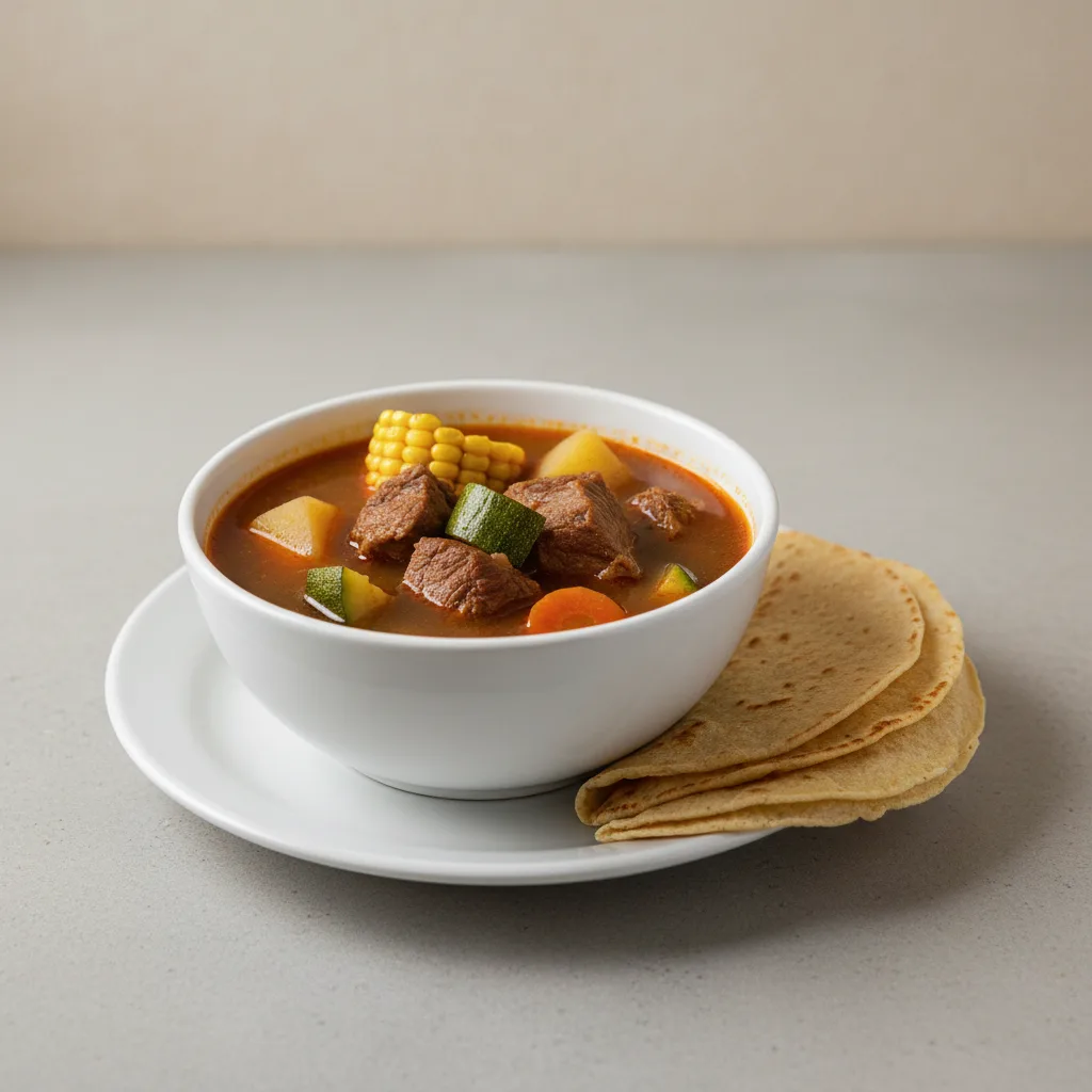 Caldo de Res with Flour Tortillas