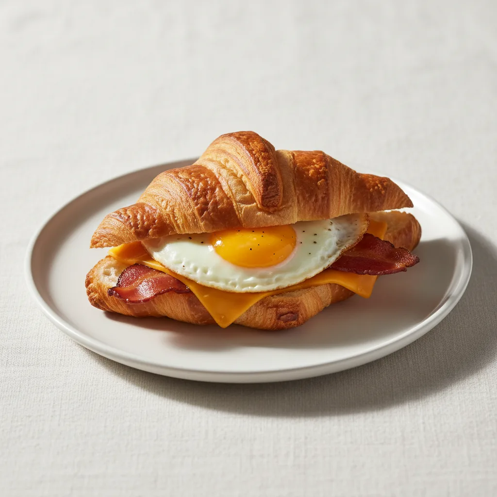 Sausage or Bacon, Egg and Cheese Sandwich