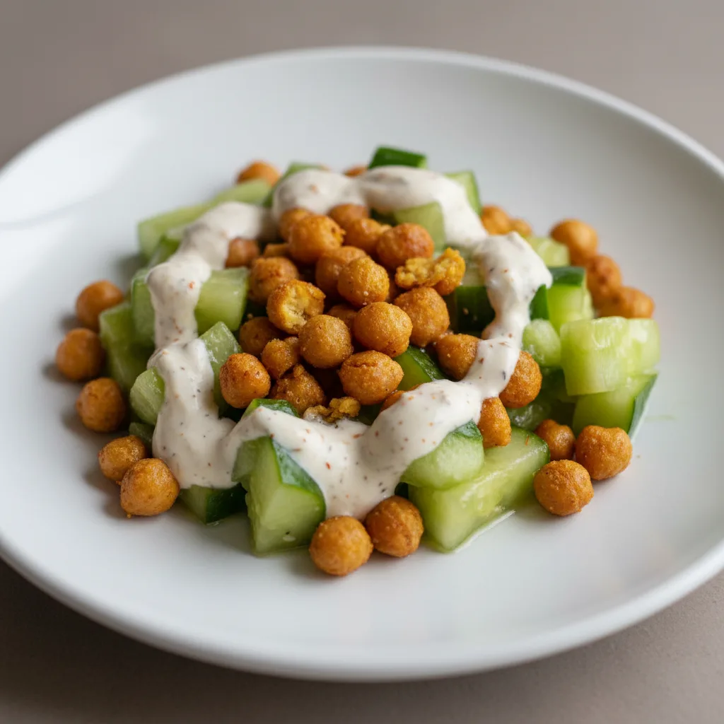 Smashed Cukes and Ceci Salad