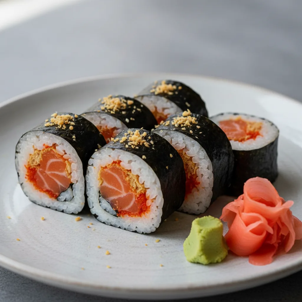 Spicy Crunchy Salmon Roll Spicy Crunchy Salmon Roll