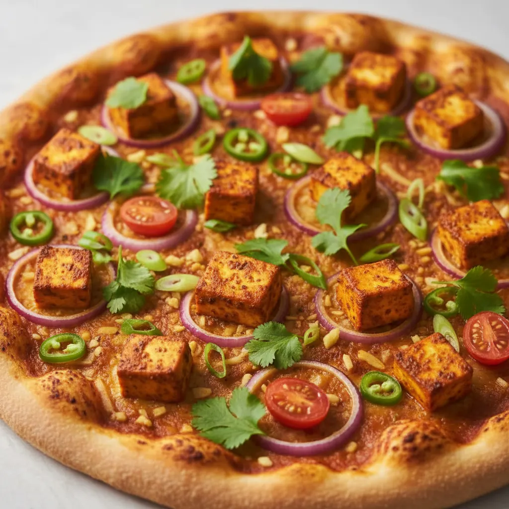 Gluten-Free Tandoori Paneer Pizza Gluten-Free Tandoori Paneer Pizza