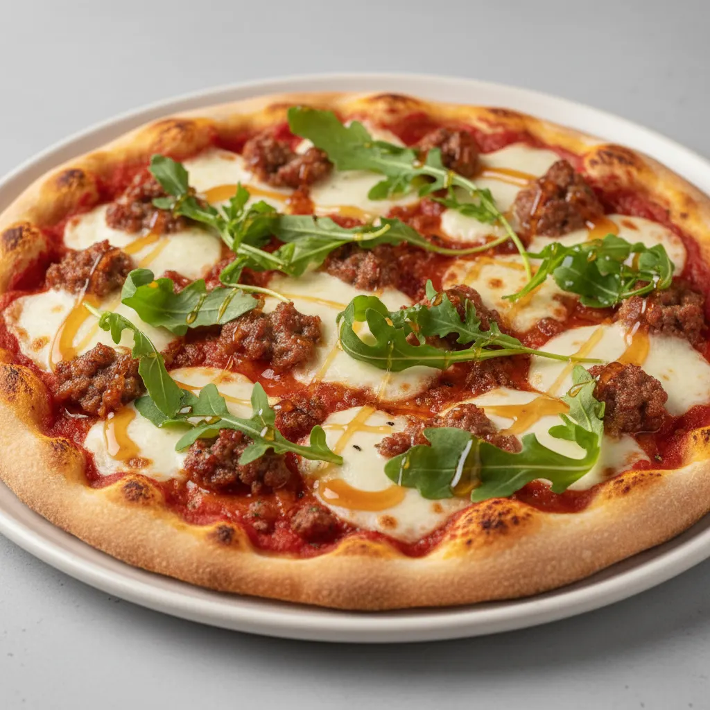 Large Sausage, Hot Honey and Arugula Large Sausage, Hot Honey and Arugula