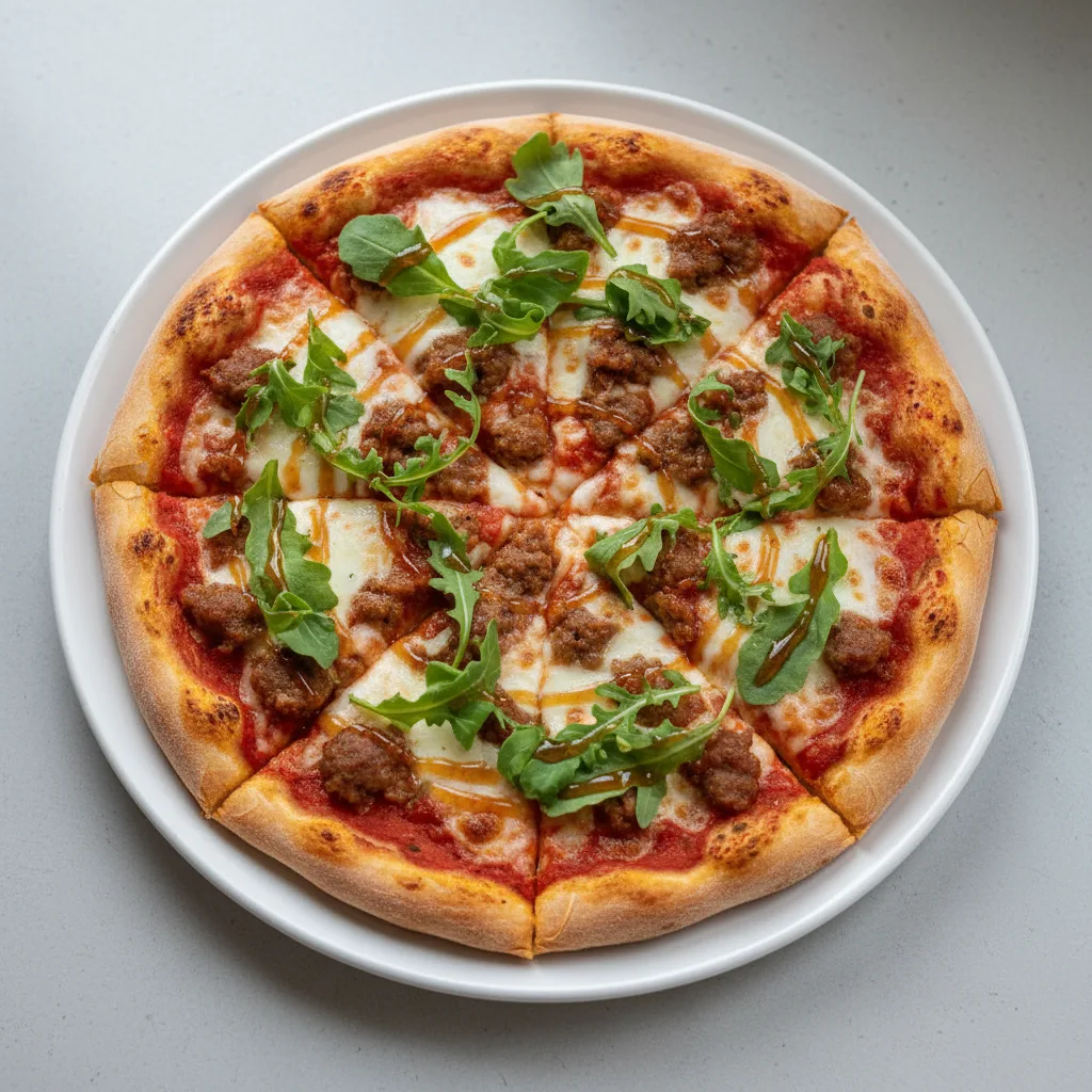 Small Sausage, Hot Honey and Arugula Small Sausage, Hot Honey and Arugula