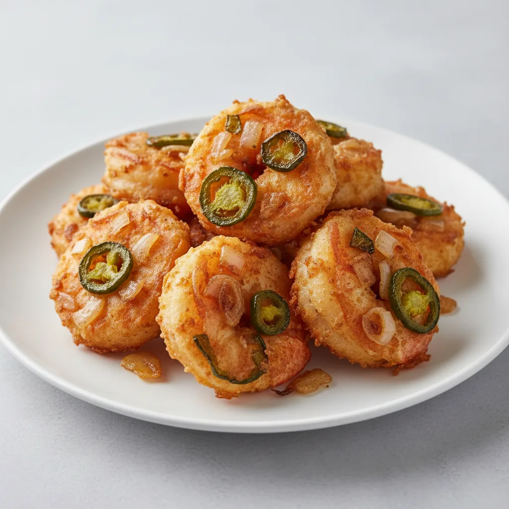 Deep-Fried Shrimp with Jalapeno and Onions (6 Pieces)