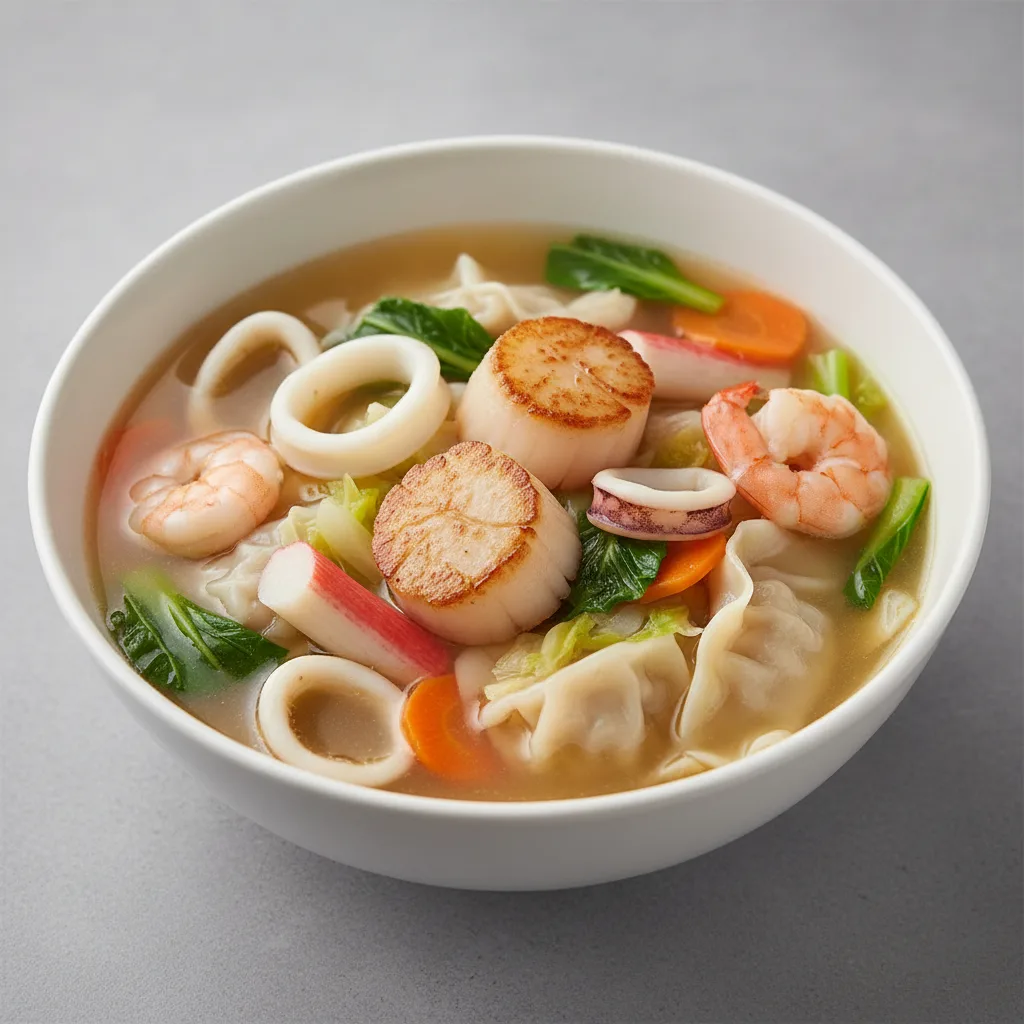 Seafood with Wonton Soup