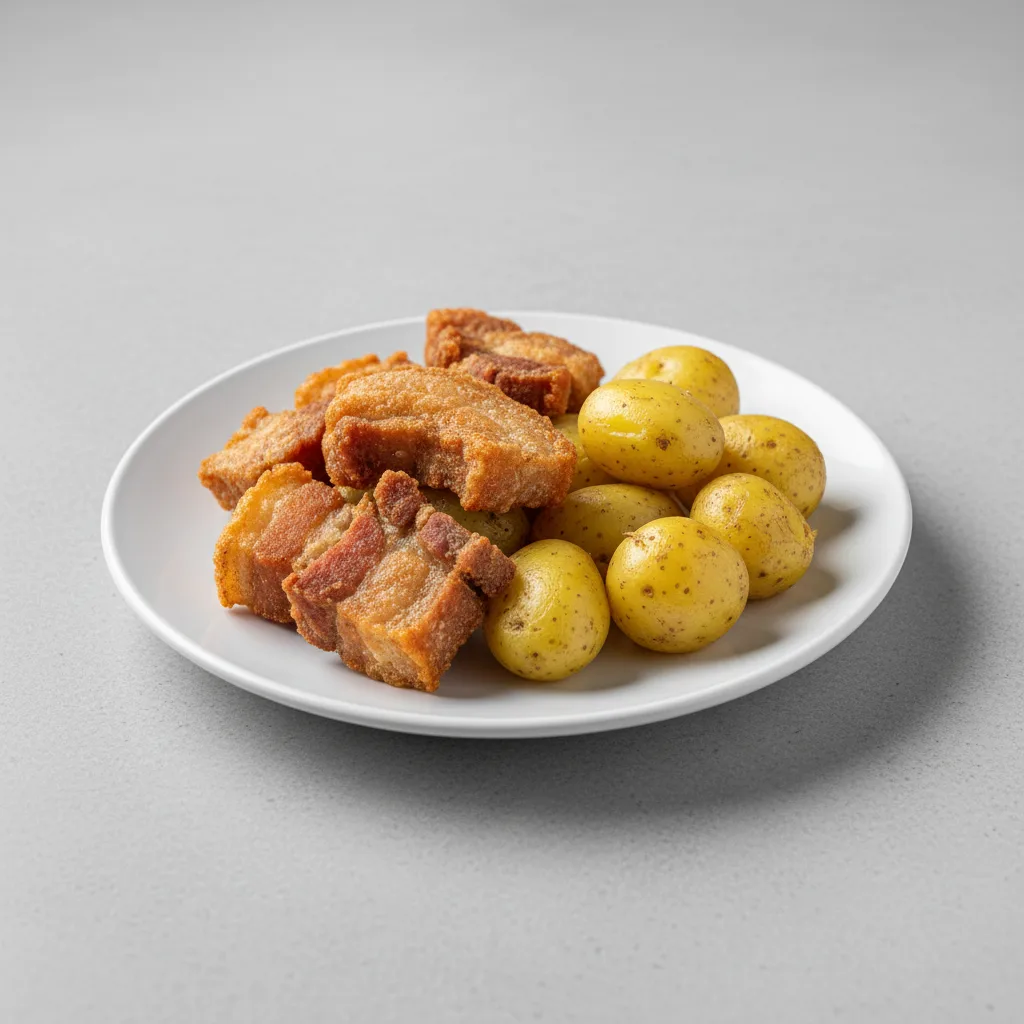 Pork Chicharron and Papa Criolla