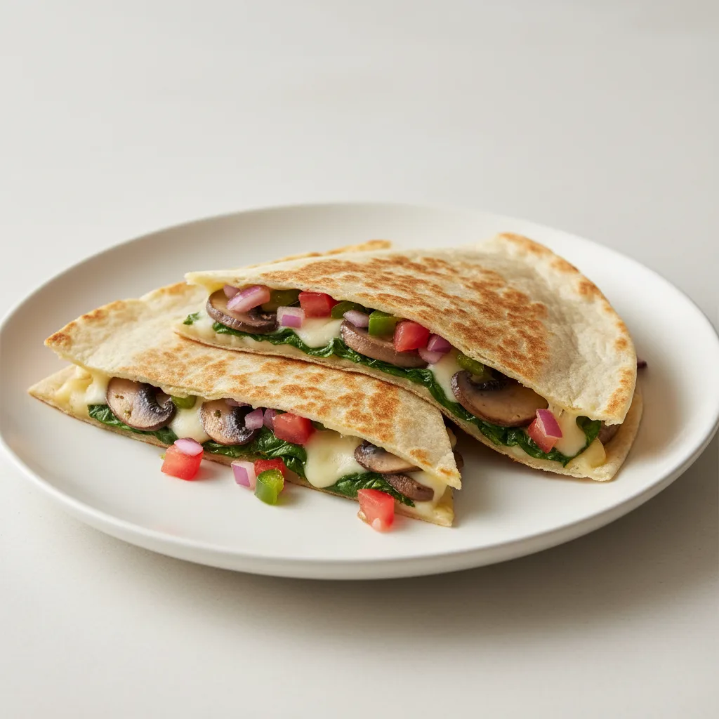 Spinach and Mushroom Quesadilla