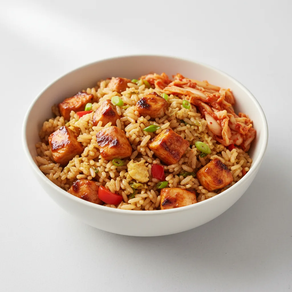 Wok-Fried Rice with Zesty Kimchi and Gochujang Chicken Wok-Fried Rice with Zesty Kimchi and Gochujang Chicken