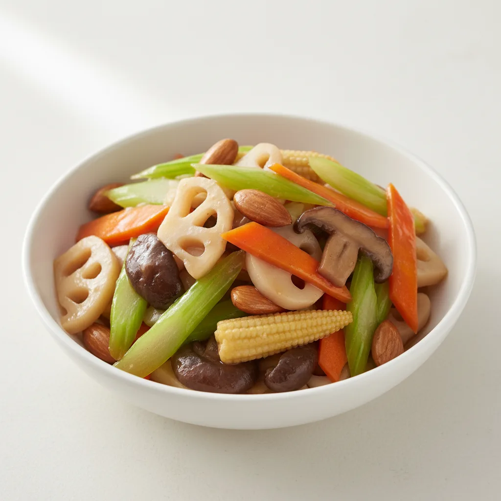 Almonds with Mixed Vegetables Almonds with Mixed Vegetables
