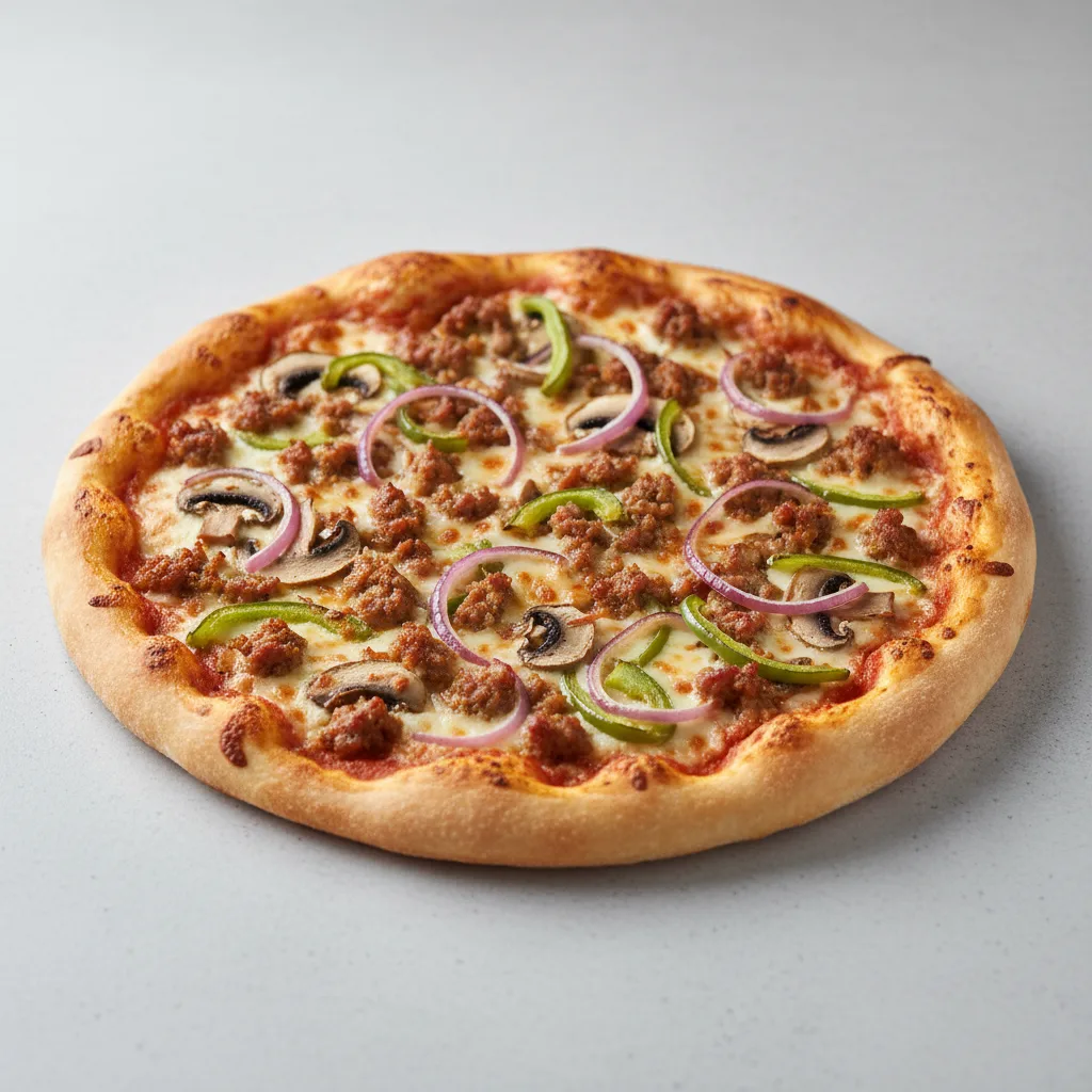 Sausage, Mushroom, Green Pepper and Onion Pizza