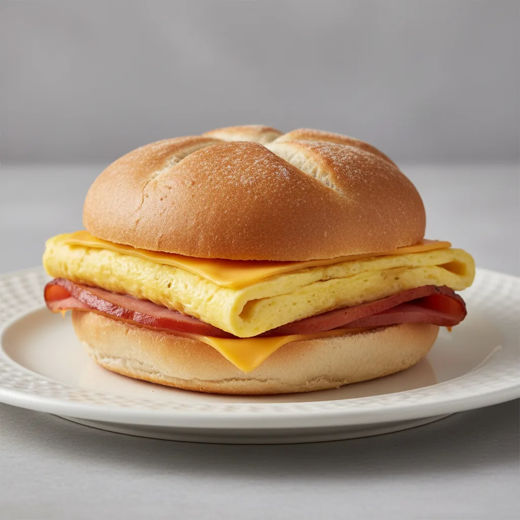 Soft Kaiser Roll Ham, Egg and Cheese Soft Kaiser Roll Ham, Egg and Cheese