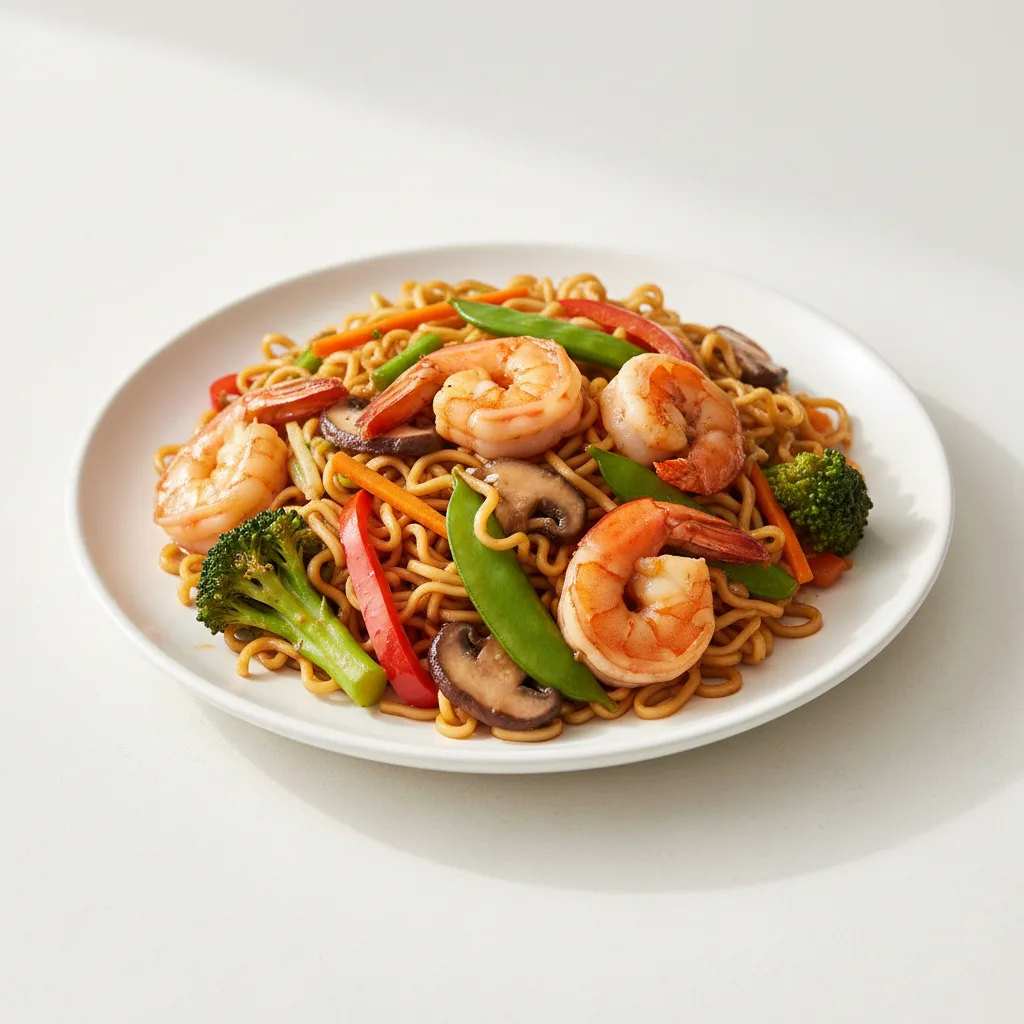 Stir Fry Chow Mein Noodles with Prawns Stir Fry Chow Mein Noodles with Prawns