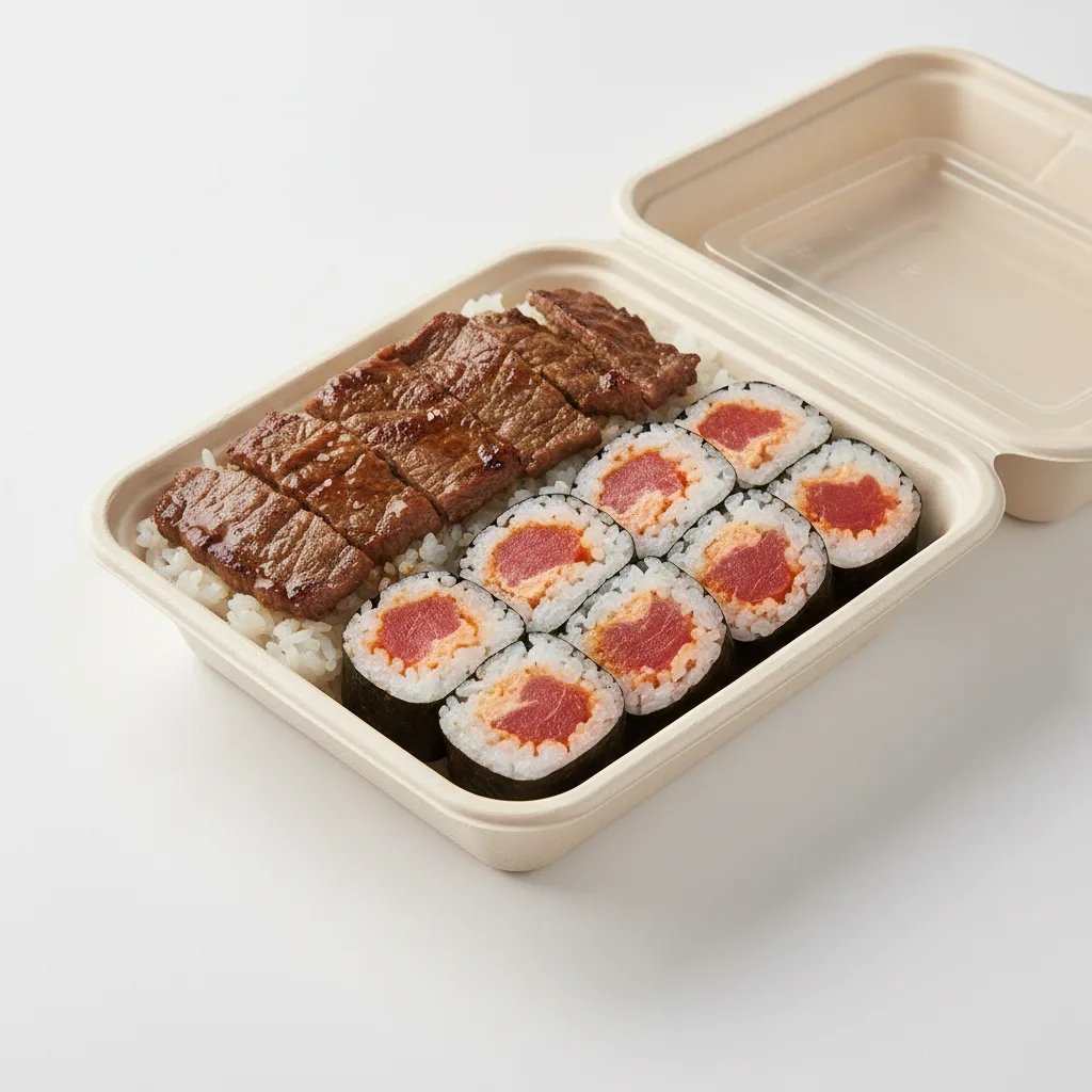 Spicy Tuna Roll Beef Teriyaki Bento Dinner