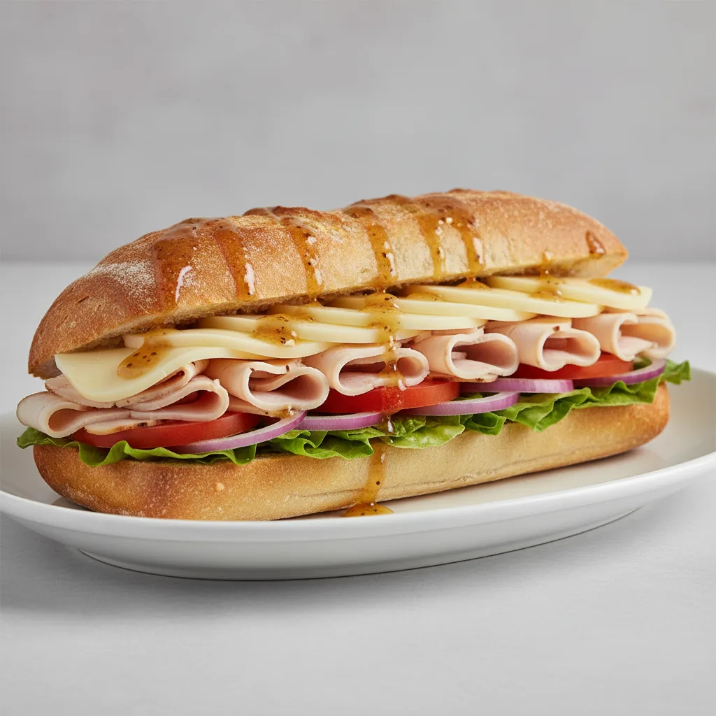 Turkey and Provolone Cold Sub with Italian Dressing