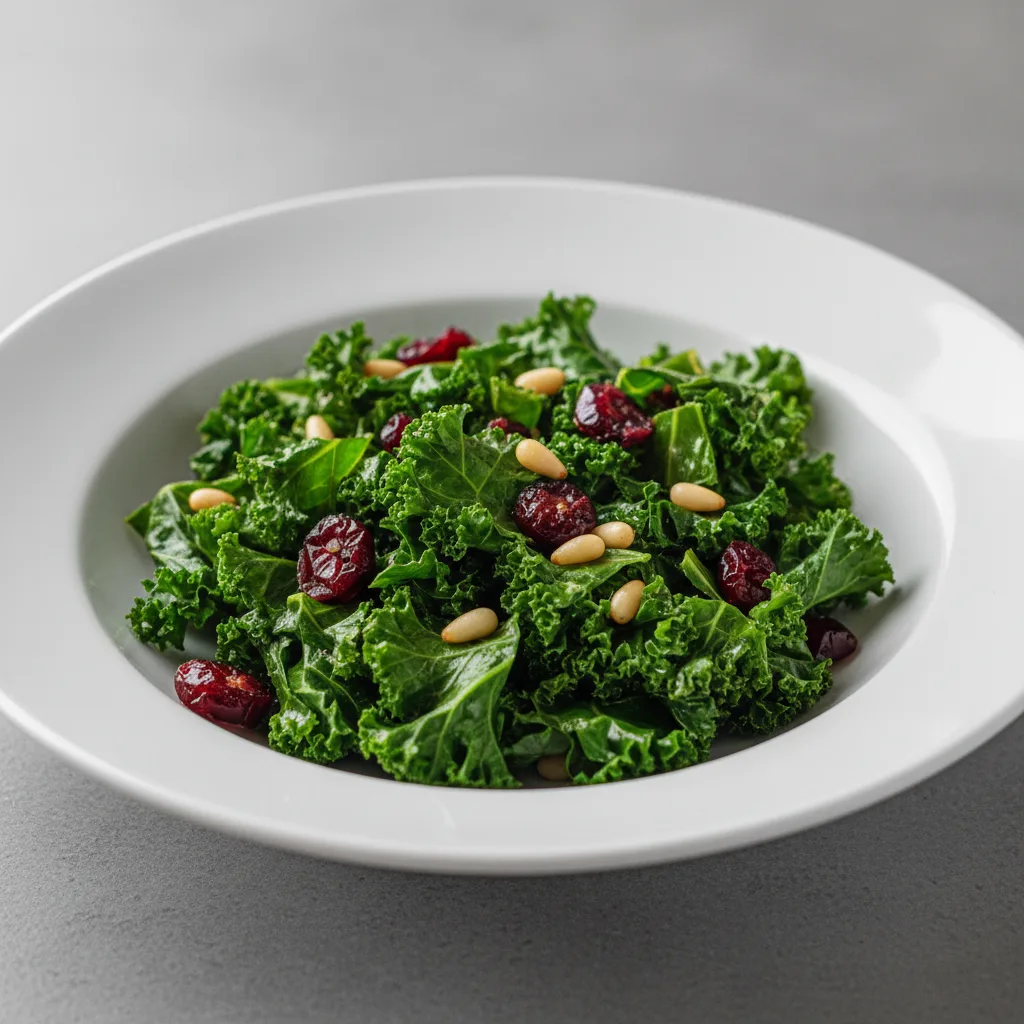 Sauteed Kale with Cranberries and Pine Nuts Sauteed Kale with Cranberries and Pine Nuts