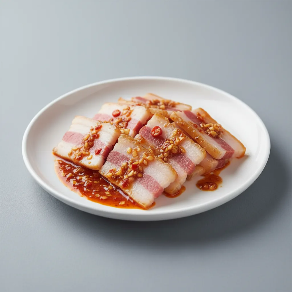 Steamed Chinese Bacons in Spicy Garlic Sauce