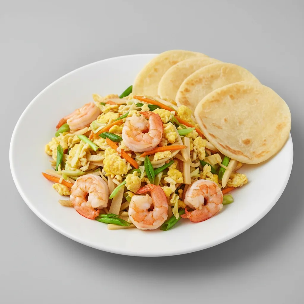 Mu-Shu with Prawns