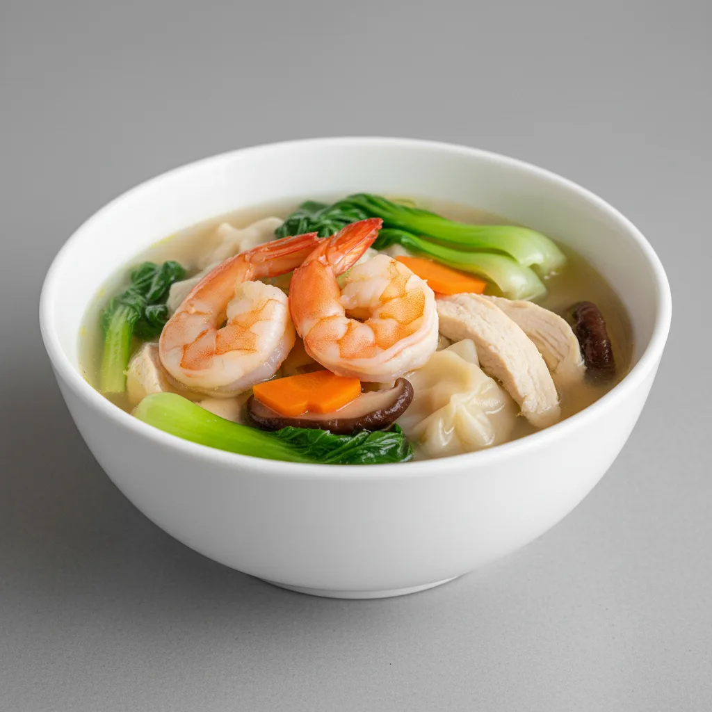 War Won Ton Soup (with Prawns, Chicken and Veggie)