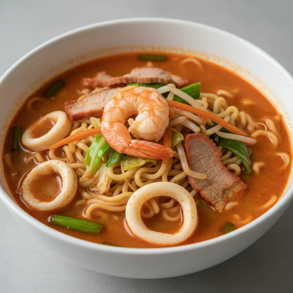 Spicy Three Delight Soup Noodle