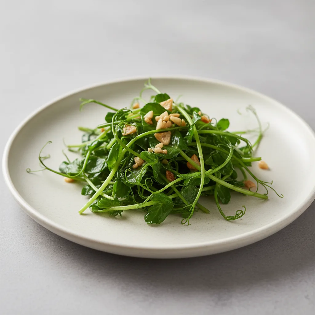 Pea Shoots with Garlic