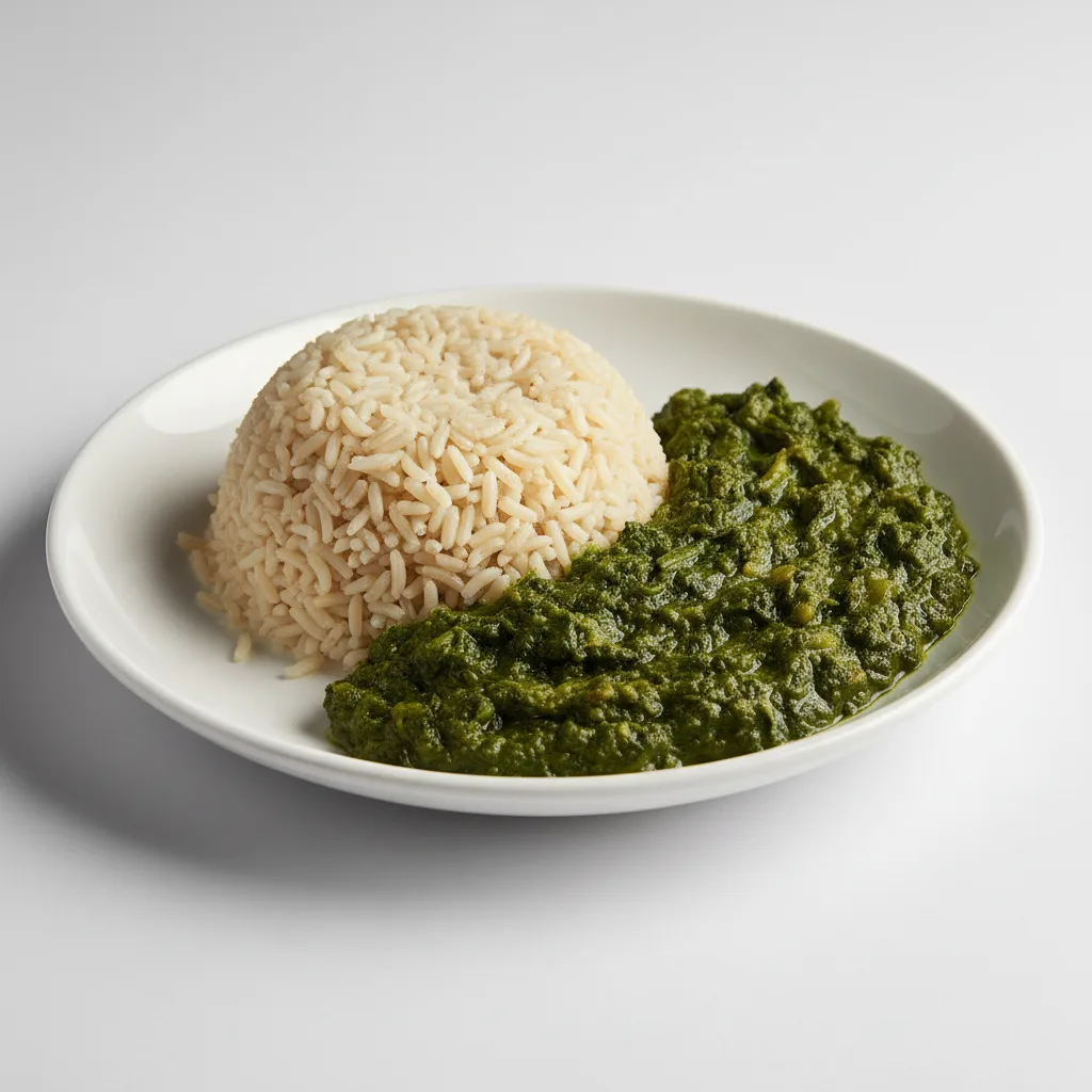 Brown Rice Plain Saag Curry Brown Rice Plain Saag Curry