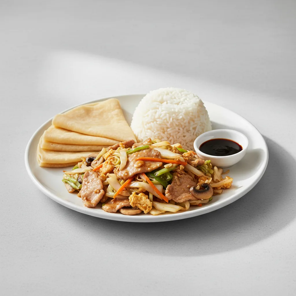 Moo Shu Pork with Steamed Rice Dinner
