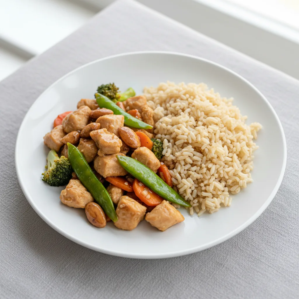 Almond Chicken with Brown Rice Dinner