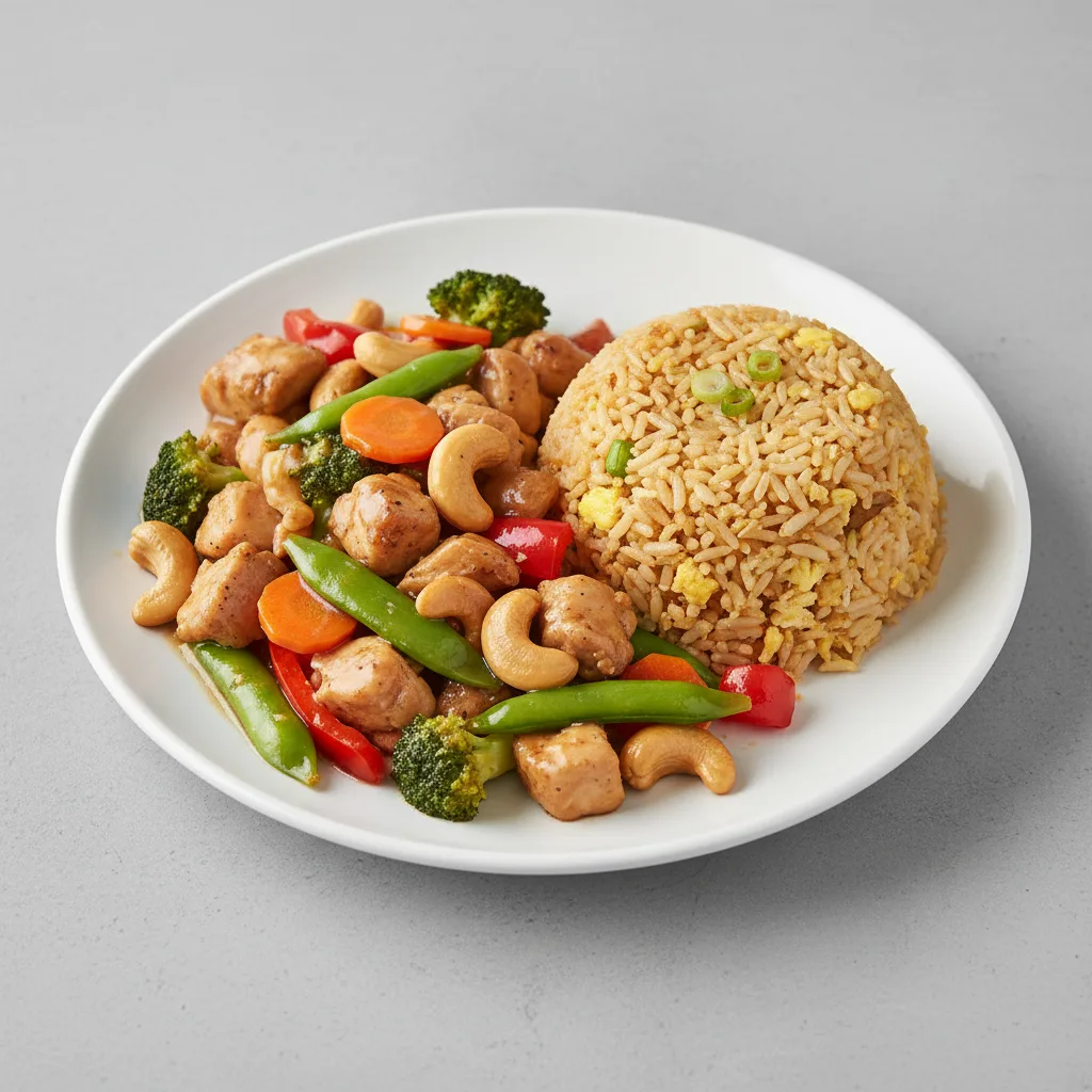 Cashew Chicken with Fried Rice Dinner