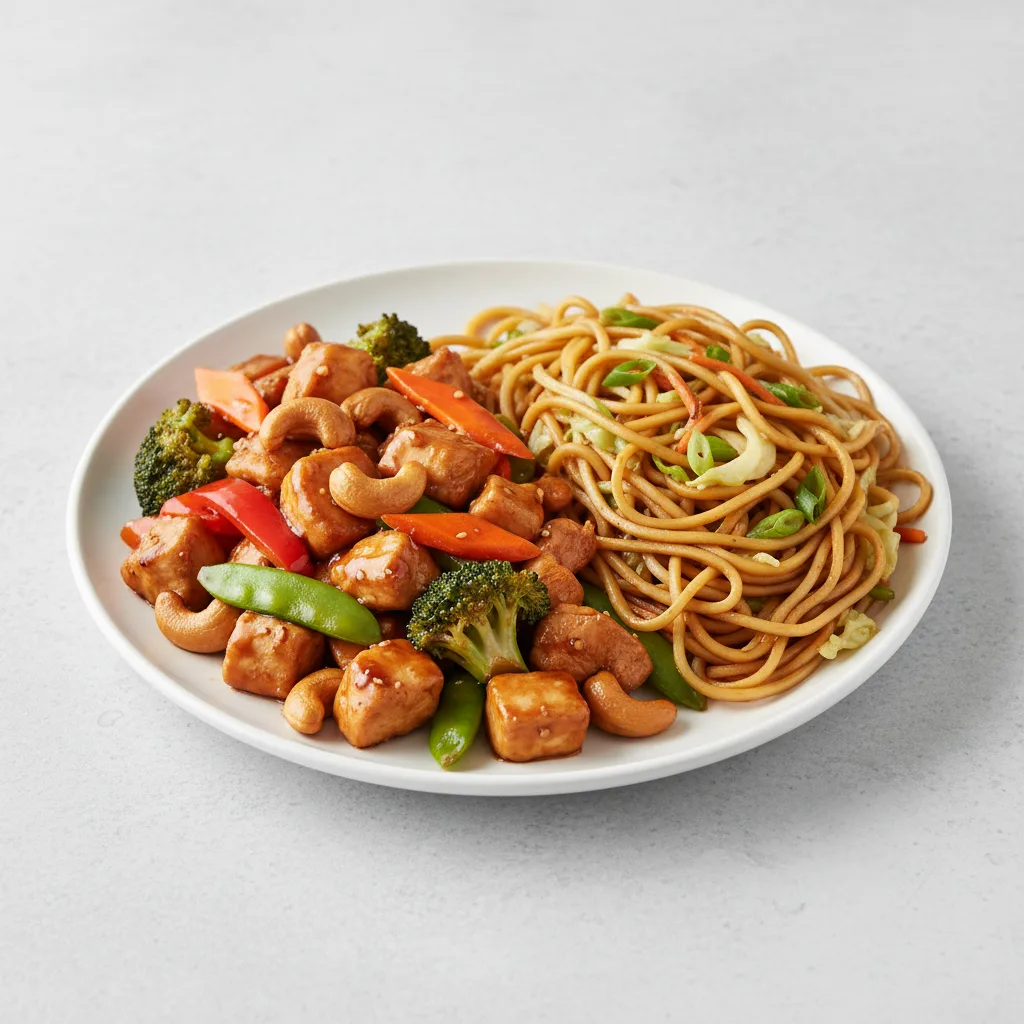 Cashew Chicken with Lo Mein Dinner