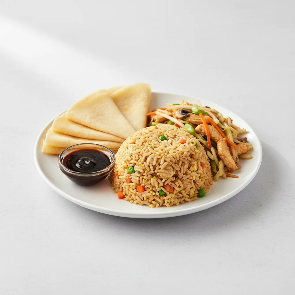 Moo Shu Chicken with Fried Rice Dinner