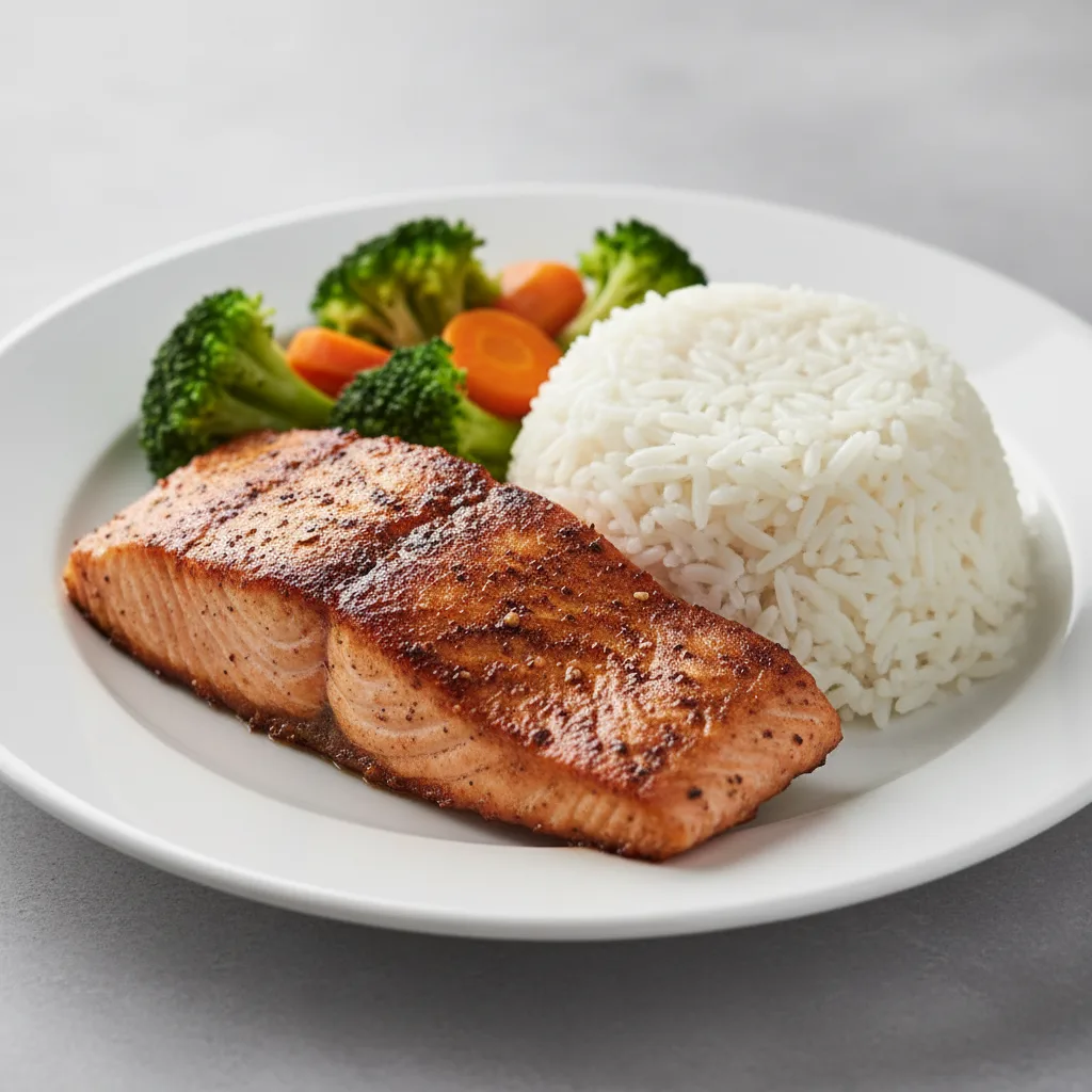 Jerk Salmon with White Rice