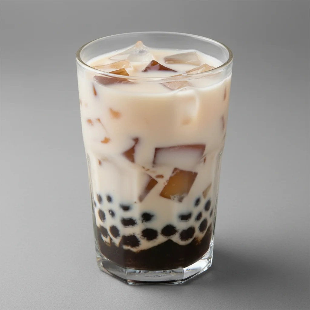 Iced Milk with Pearl, Pudding and Grass Jelly Iced Milk with Pearl, Pudding and Grass Jelly