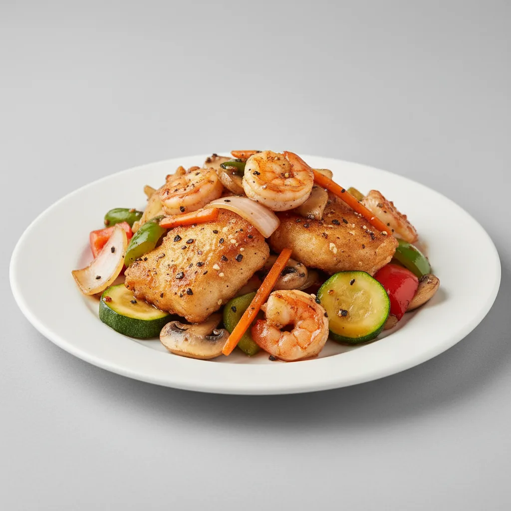 Seafood with Black Pepper