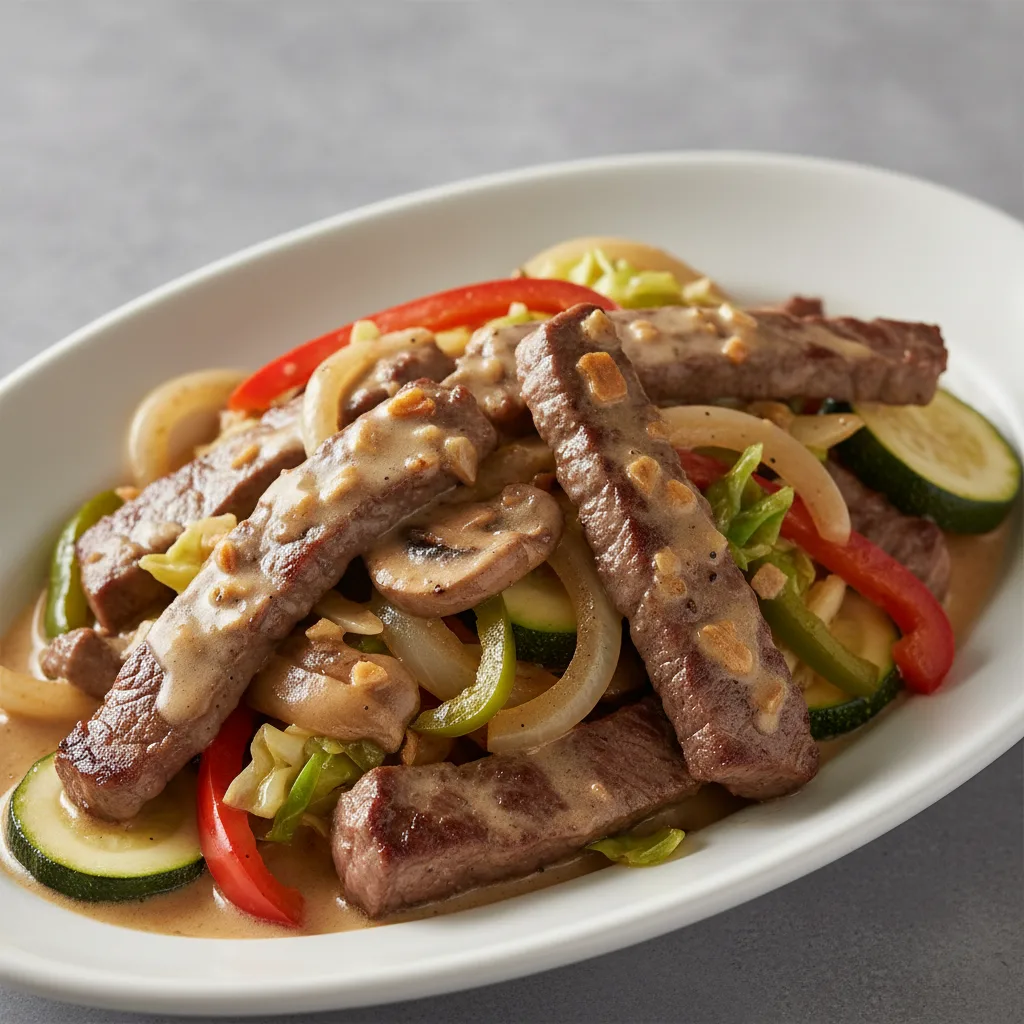 Steak with Garlic Sauce